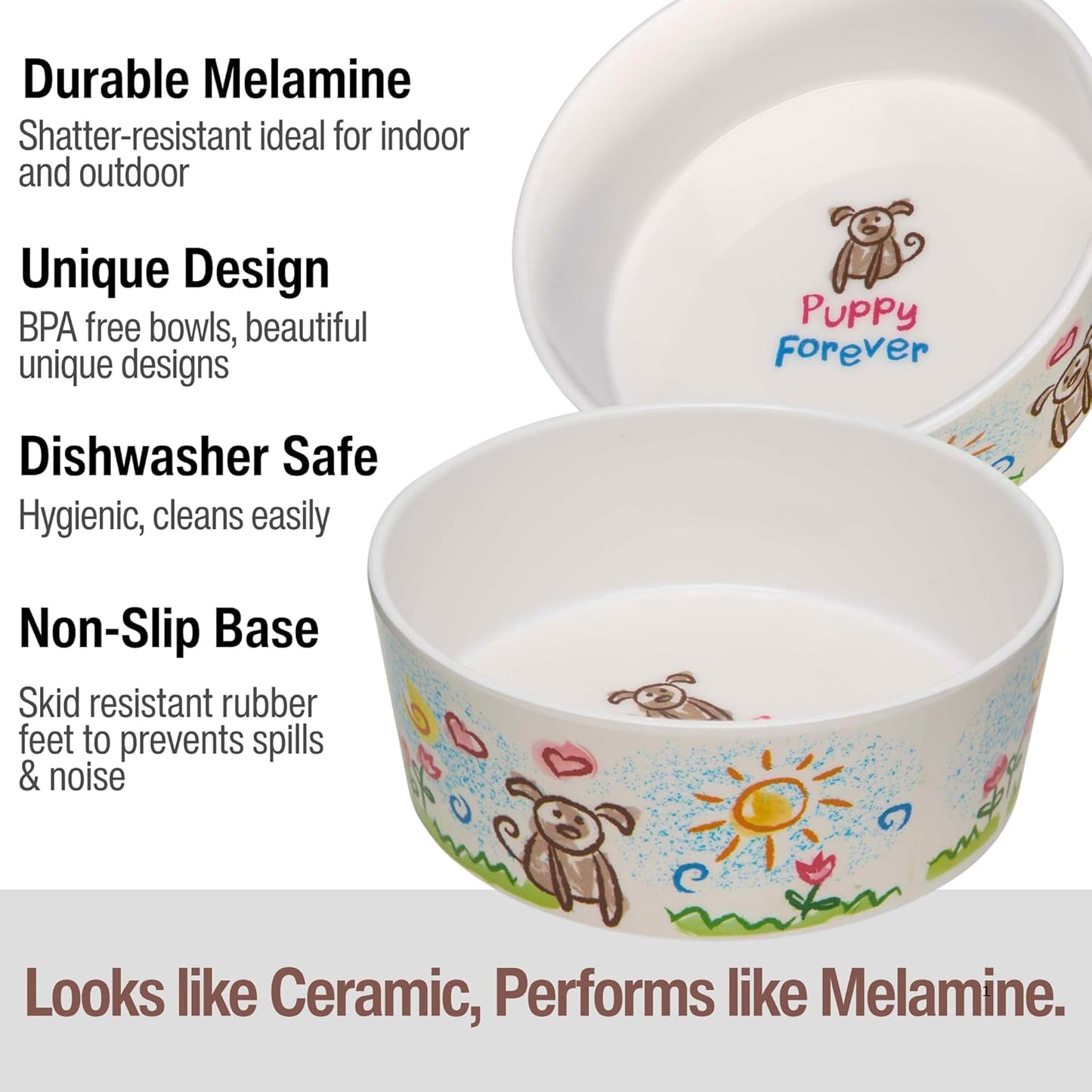Plato de alimentación "Puppy Forever"
