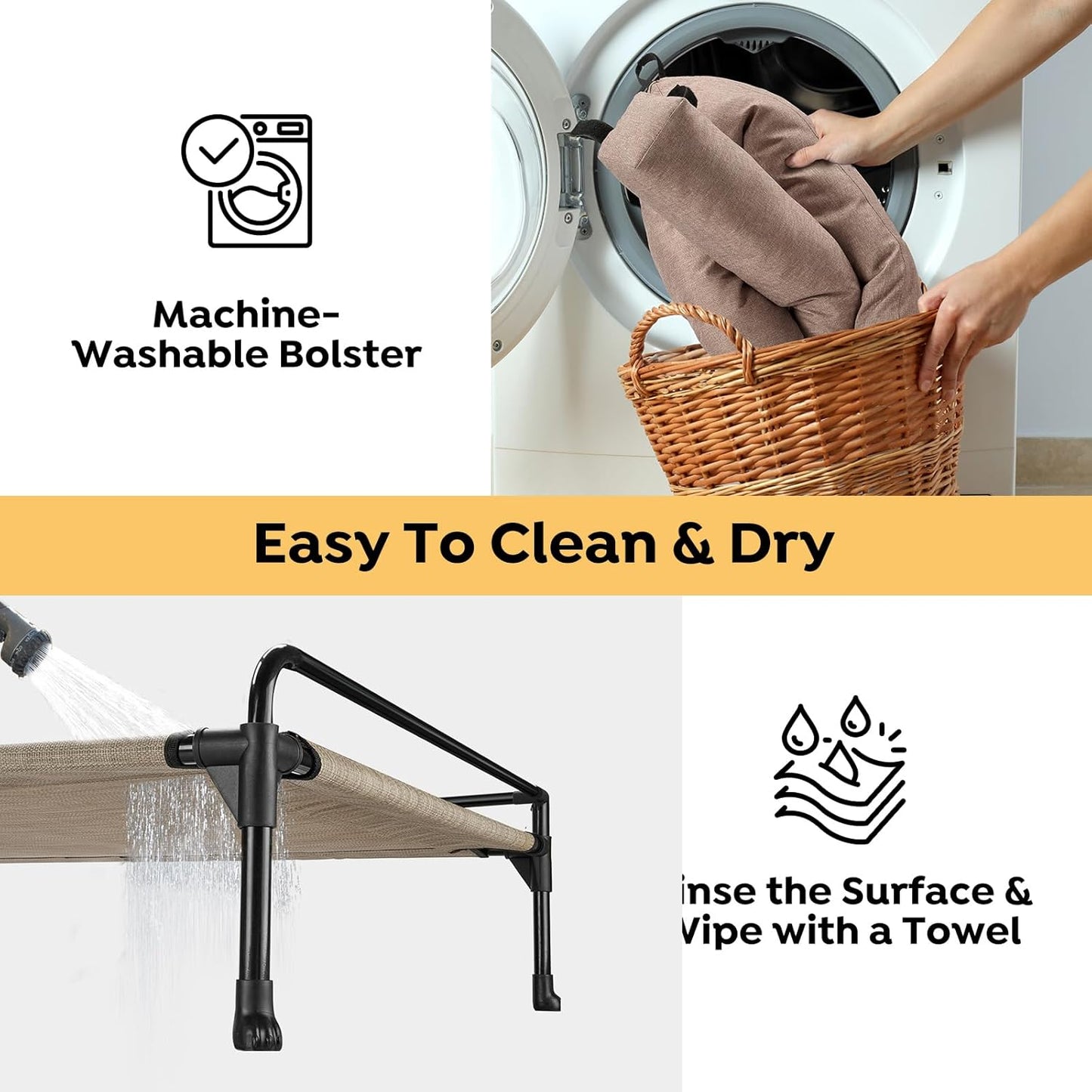 Cama Elevada con Cojín Ortopédico