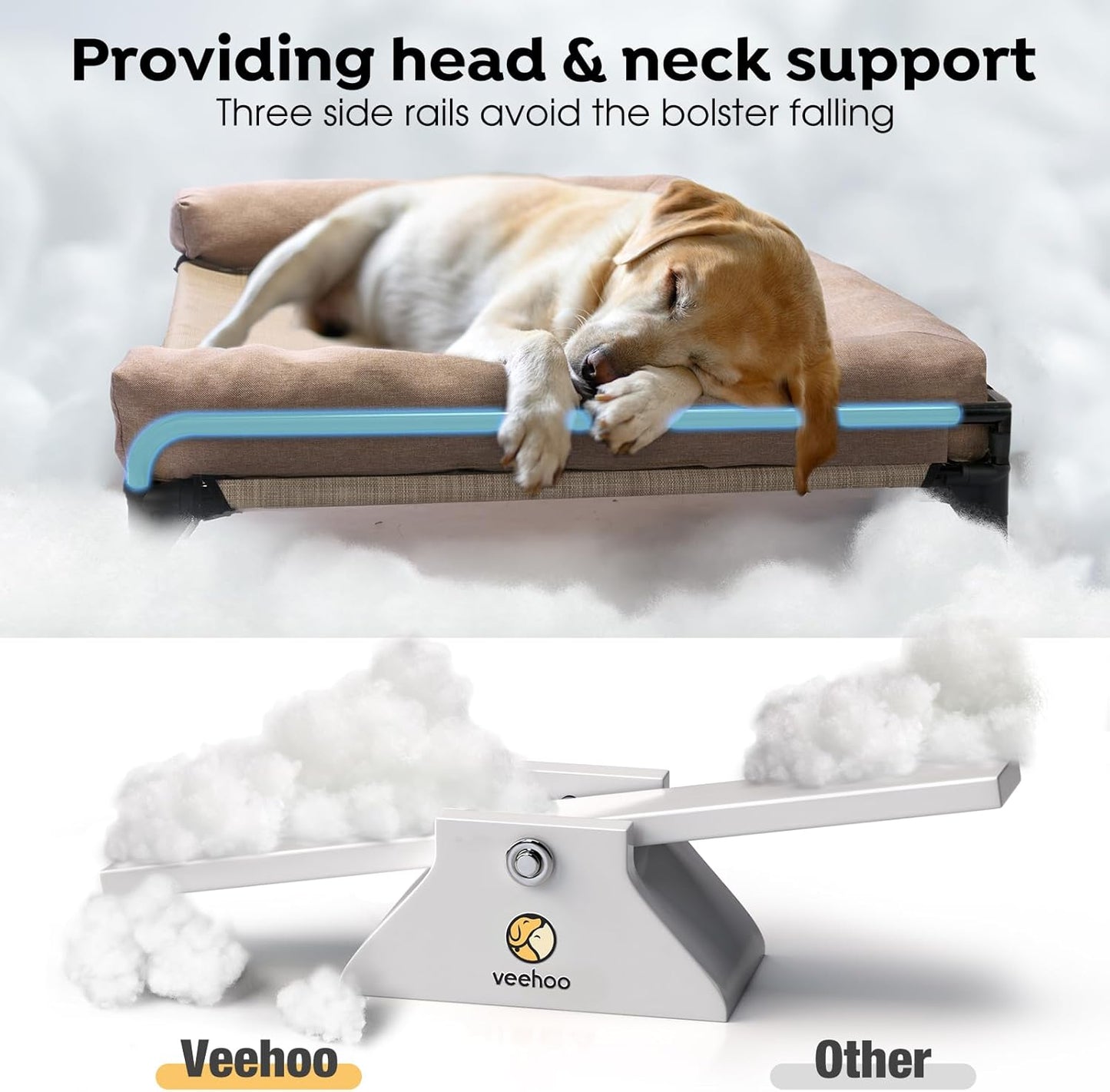 Cama Elevada con Cojín Ortopédico