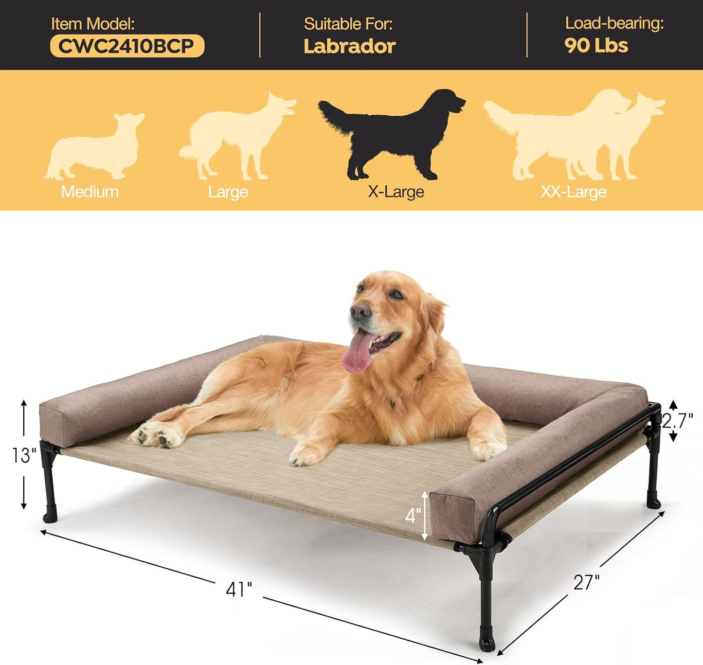 Cama Elevada con Cojín Ortopédico