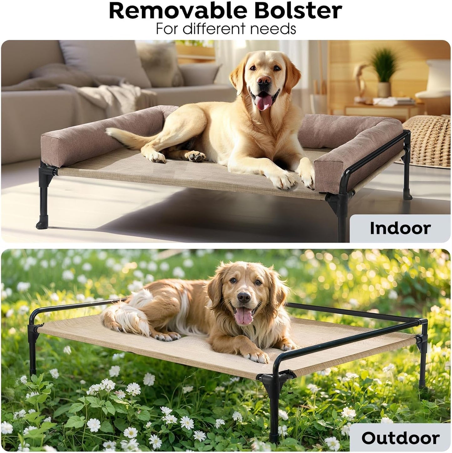 Cama Elevada con Cojín Ortopédico